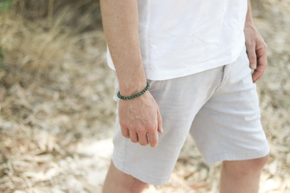 Malachite bracelet for men