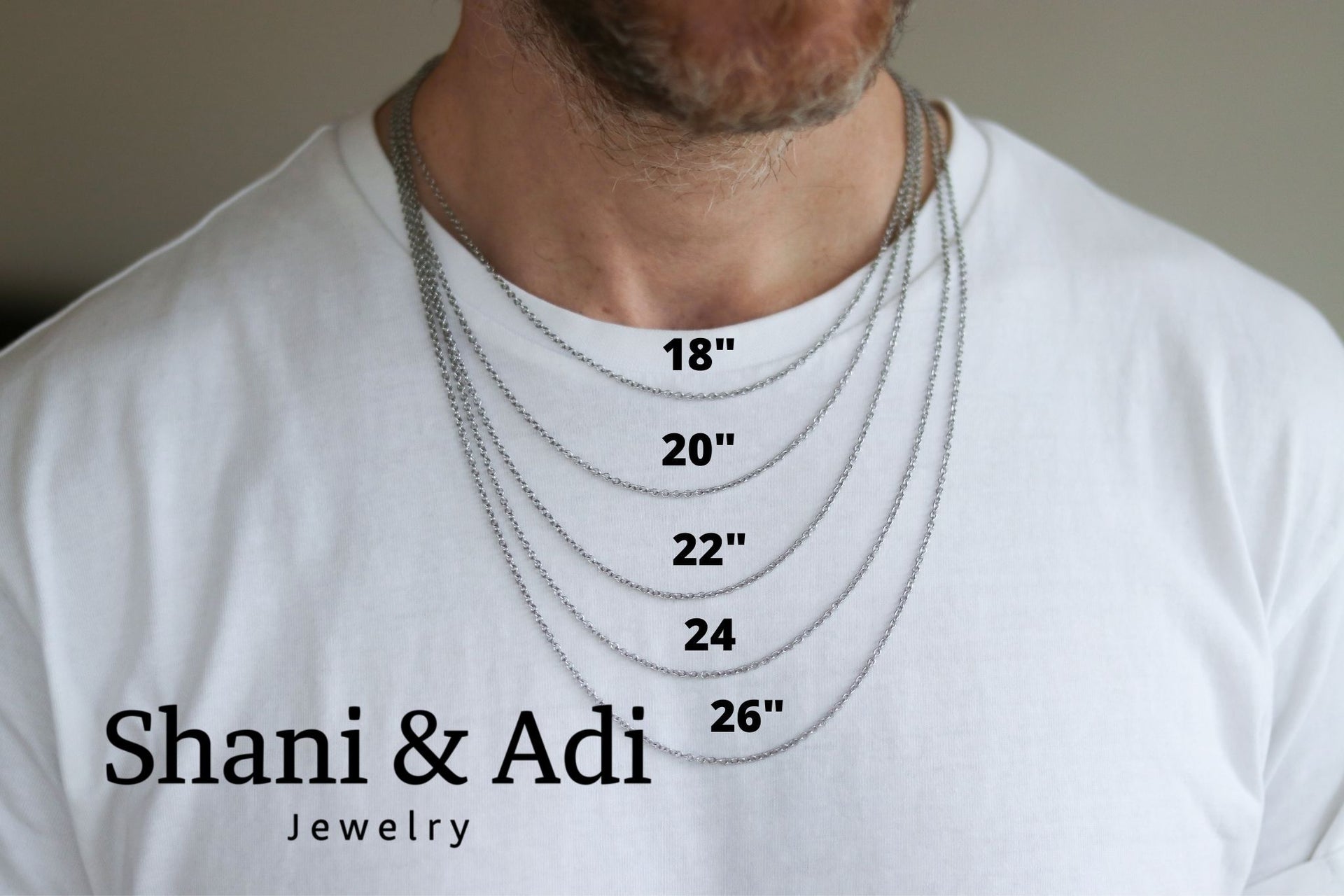 mens necklace sizes