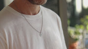 silver peace necklace for men