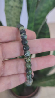 kambaba jasper stone beads bracelet for men green