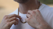 picture jasper beaded necklace for men