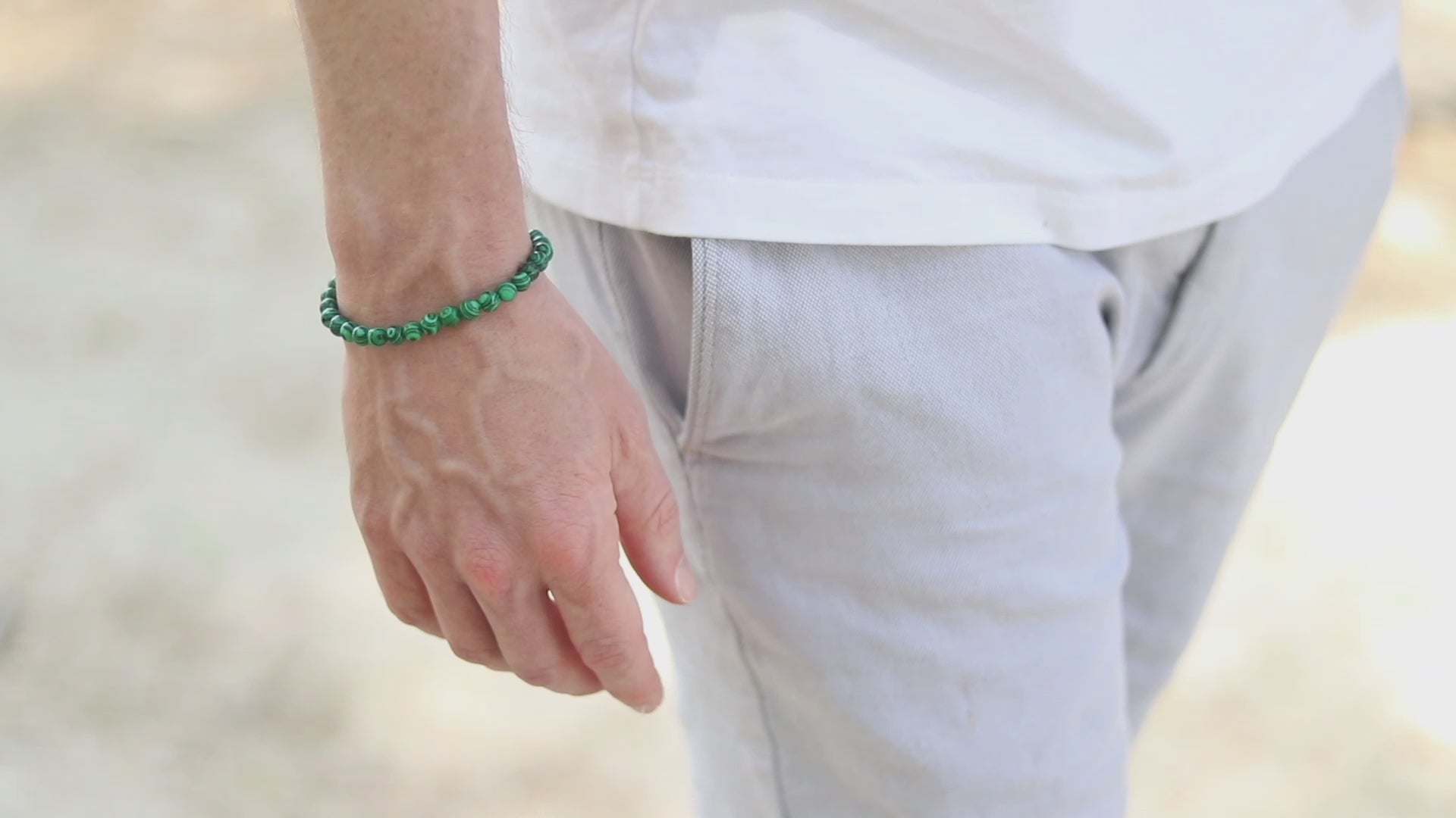 Malachite bracelet for men