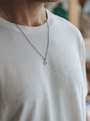 sun necklace for men silver chain stainless steel