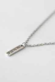 silver chain necklace for men with a Run pendant