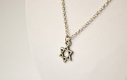Star of David Necklace for Men Silver Plated David Shield Pendant Chain Necklace Custom Length Jewish Gift