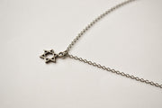 Star of David Necklace for Men Silver Plated David Shield Pendant Chain Necklace Custom Length Jewish Gift