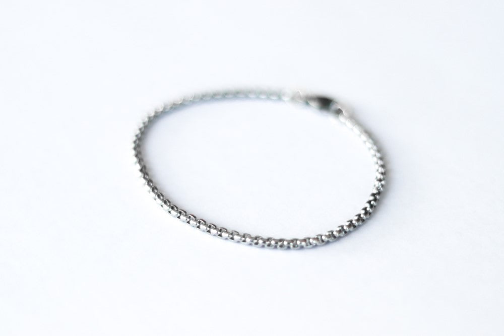 Silver bracelet, minimalist Rolo box cable chain bracelet, bridesmaids gift for her, casual everyday jewelry, bridal wedding, gift wrapped