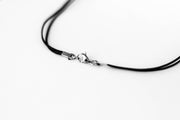 Star of David necklace for men black string silver pendant handmade by Shani & Adi jewelry