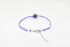Amethyst bracelet for women, February birthstone, purple cord, adjustable - shani-adi-jewerly