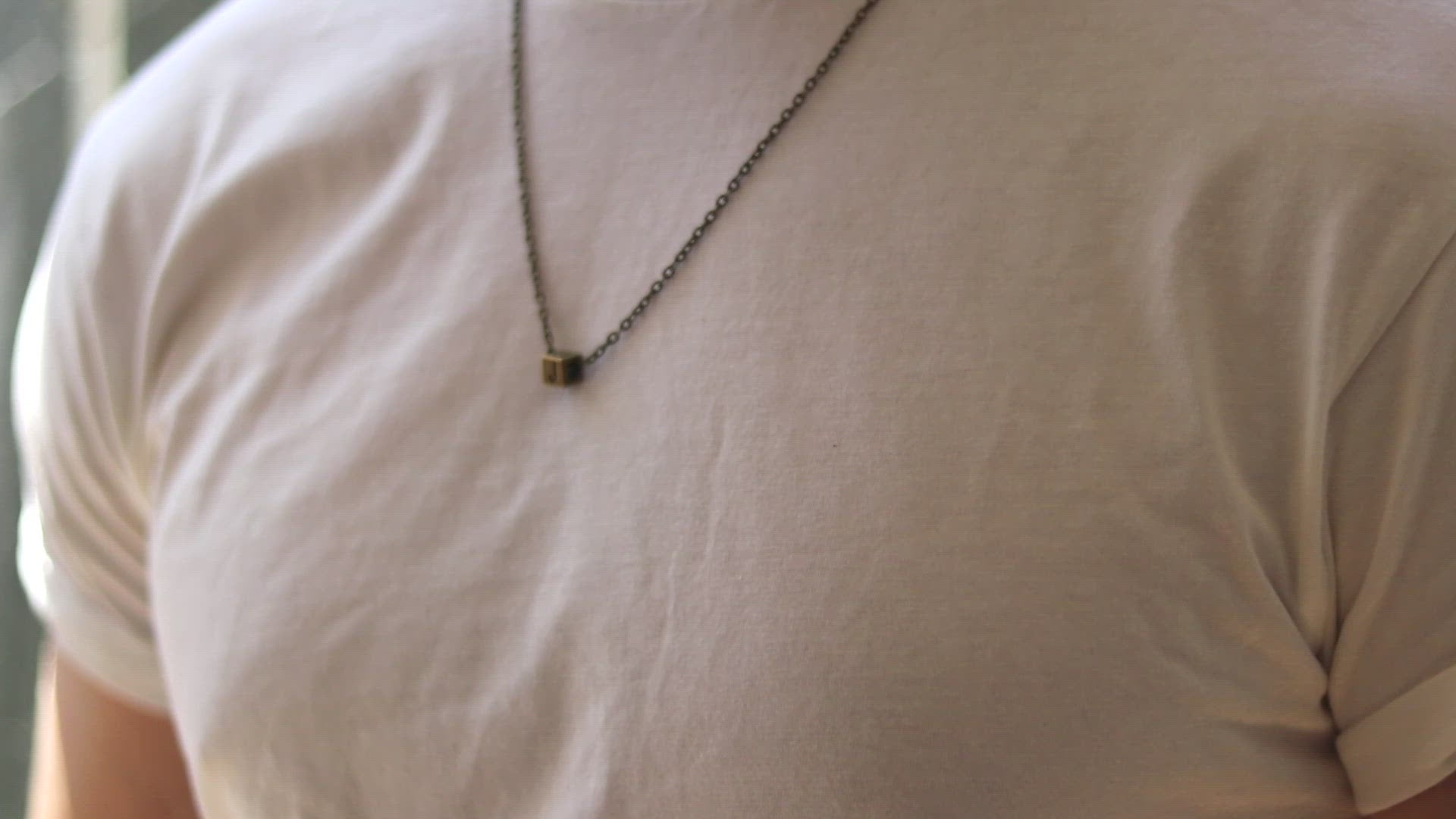 bronze initial chain necklace for men - Shani and Adi Jewelry