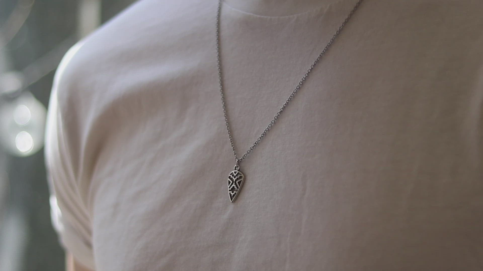 silver spear chain necklace for men - Shani and Adi Jewelry