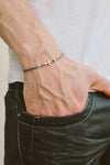 Cross bracelet for men, gray cord - shani-adi-jewerly