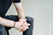 Believe wrapped bracelet for men, bronze charm brown cord - shani-adi-jewerly