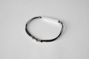 Silver Namaste charm bracelet for men, black cord, gift for him - shani-adi-jewerly