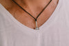 Silver hammer necklace for men, black cord - shani-adi-jewerly