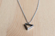 Silver triangle necklace for men, stainless steel chain necklace - shani-adi-jewerly