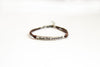 Silver Live the moment bracelet for women, brown cord, yoga jewelry, gift for her - shani-adi-jewerly