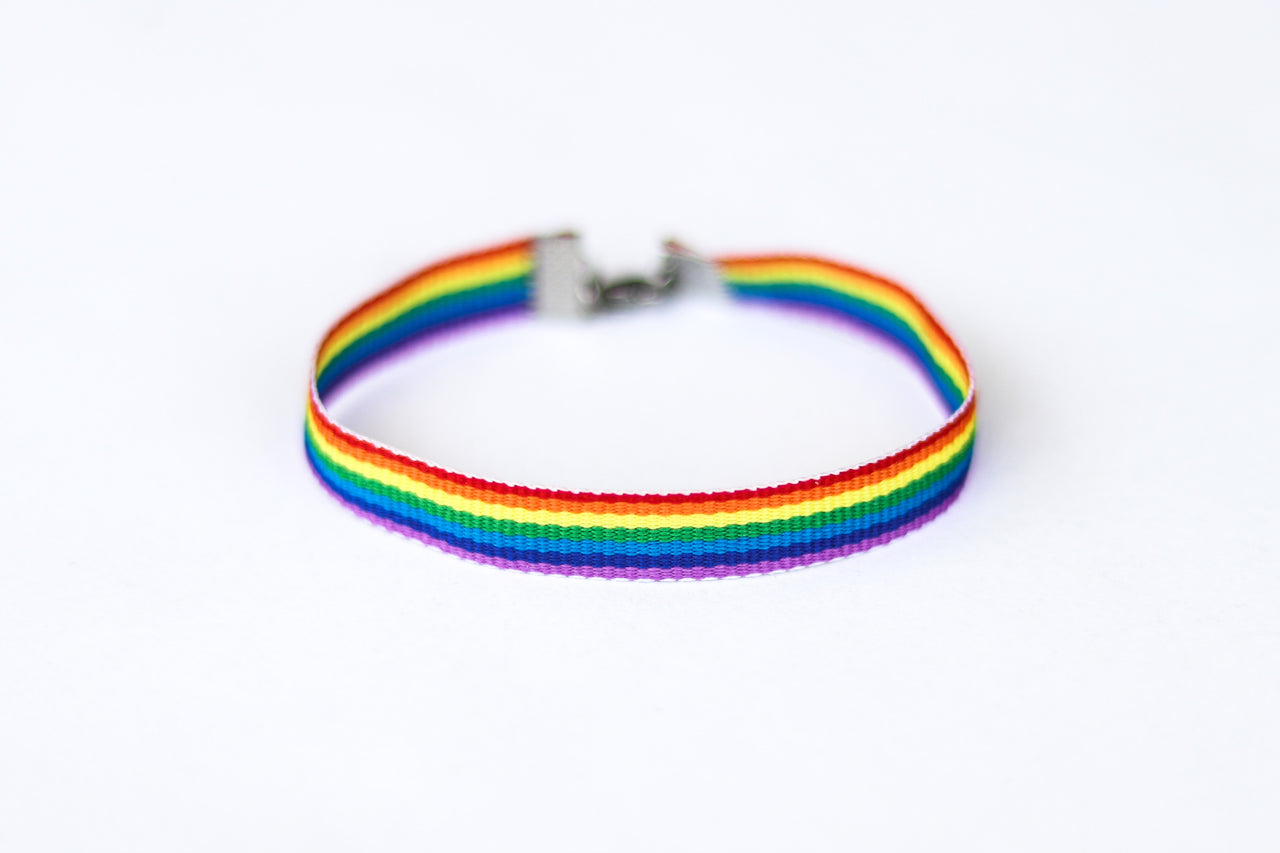 Women's Pride bracelet, rainbow flag strap bracelet, LGBTQ gift - shani-adi-jewerly