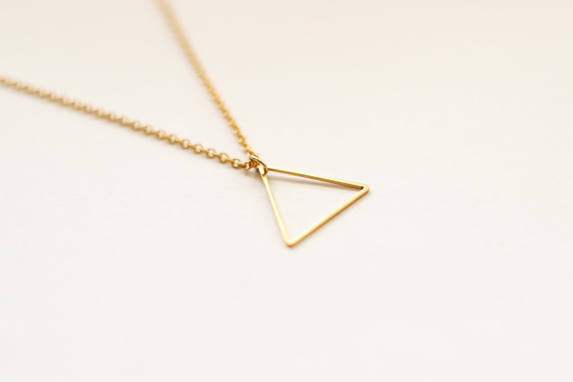 Gold triangle necklace for men, stainless steel chain necklace - shani-adi-jewerly