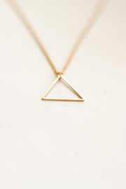 Gold triangle necklace for men, stainless steel chain necklace - shani-adi-jewerly