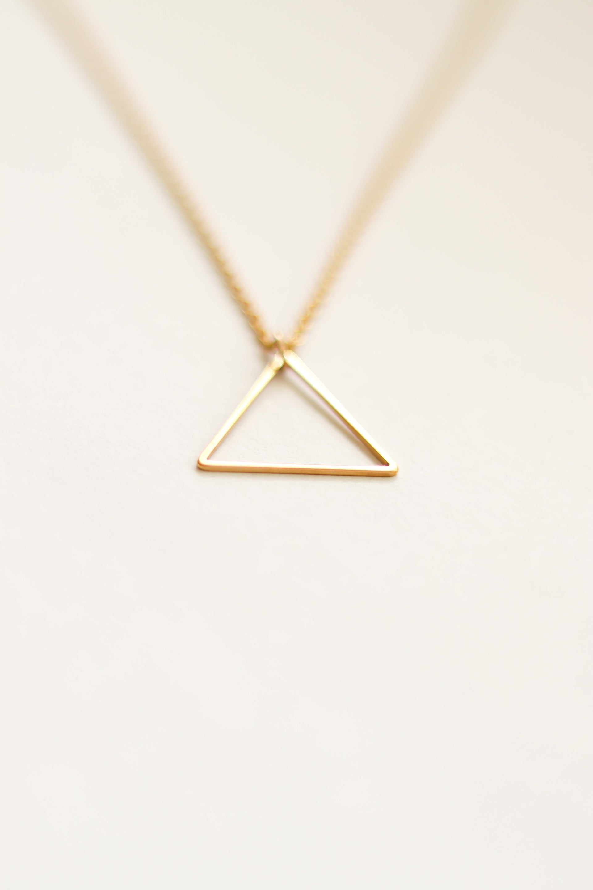 Gold triangle necklace for men, stainless steel chain necklace - shani-adi-jewerly