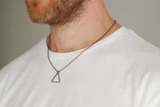 Bronze triangle necklace for men, chain necklace - shani-adi-jewerly