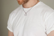 Bronze triangle necklace for men, chain necklace - shani-adi-jewerly