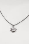 Silver sun necklace for women, stainless steel chain necklace, valentines day gift