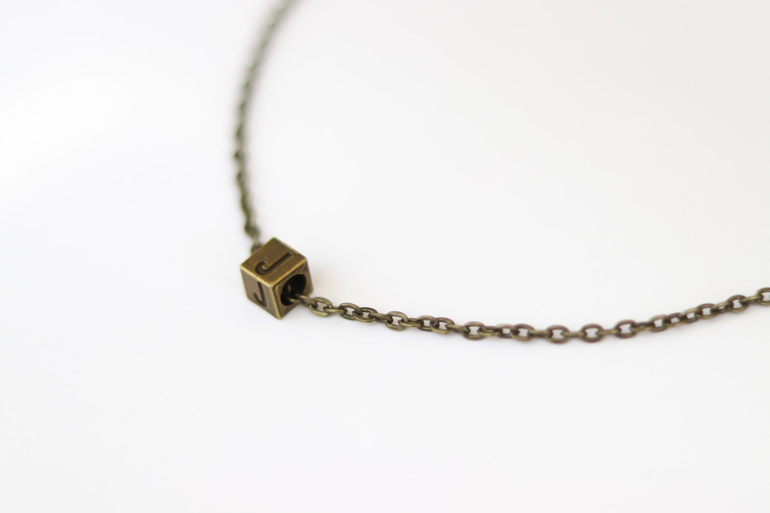 bronze initial chain necklace for men - Shani and Adi Jewelry