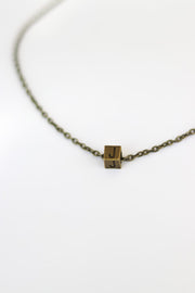 bronze initial chain necklace for men - Shani and Adi Jewelry