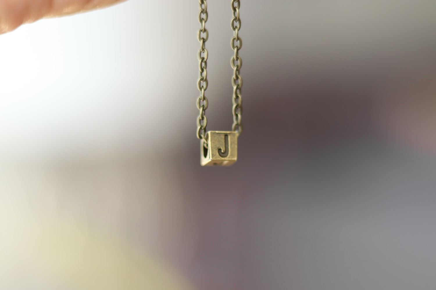 bronze initial chain necklace for men - Shani and Adi Jewelry