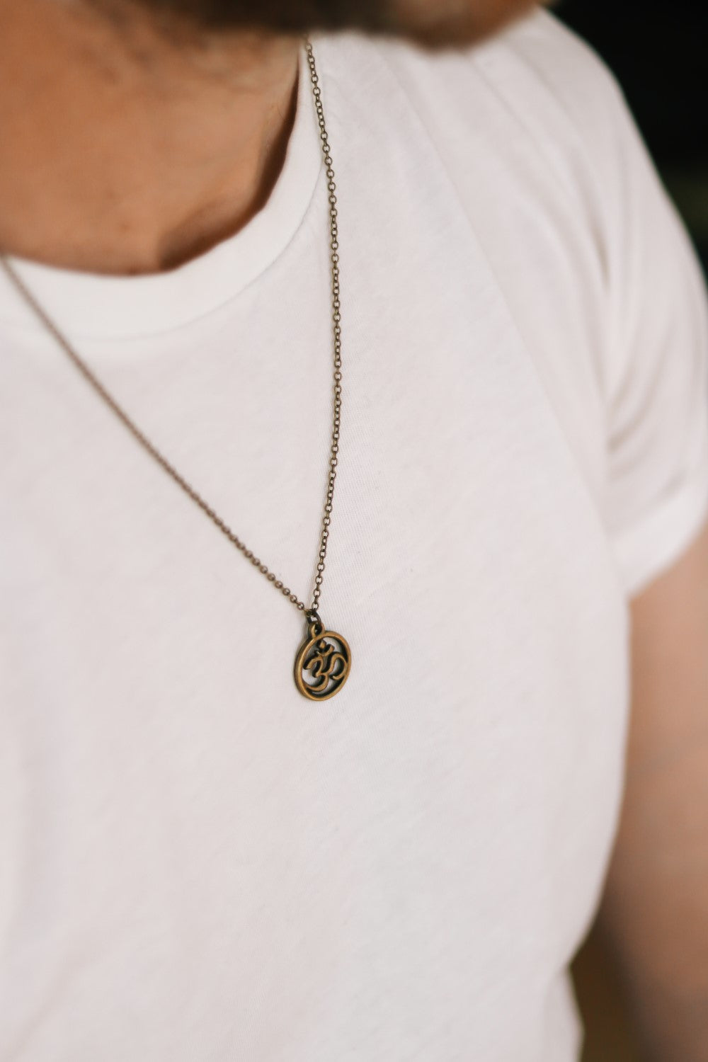 bronze om chain necklace for men - Shani and Adi Jewelry