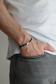 Silver bead bracelet for men, geometric jewelry - shani-adi-jewerly