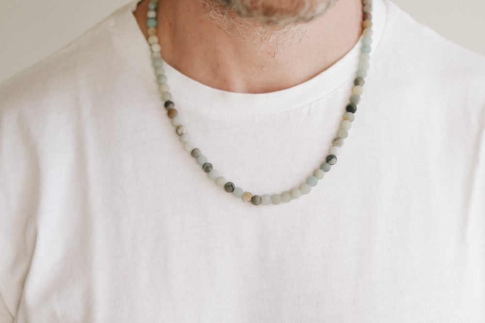 Amazonite necklace for men