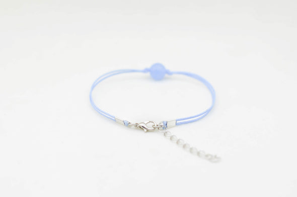 Aquamarine bracelet for women, March birthstone, blue cord, adjustable - shani-adi-jewerly