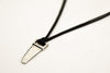 Silver Saw necklace for men, black cord - shani-adi-jewerly