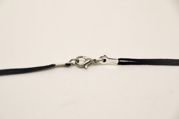 Silver Saw necklace for men, black cord - shani-adi-jewerly