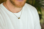 Bronze Hamsa tube chain necklace for men - shani-adi-jewerly