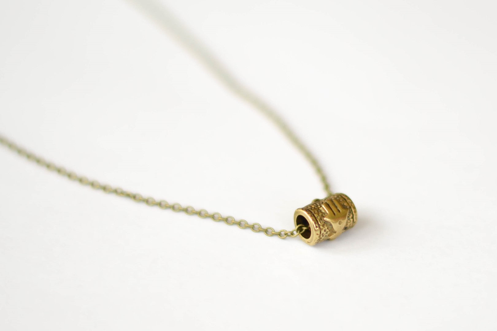 Bronze Hamsa tube chain necklace for men - shani-adi-jewerly
