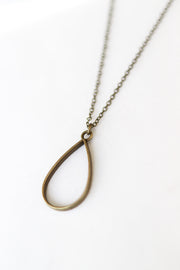 Bronze tear shape necklace for men, chain necklace - shani-adi-jewerly