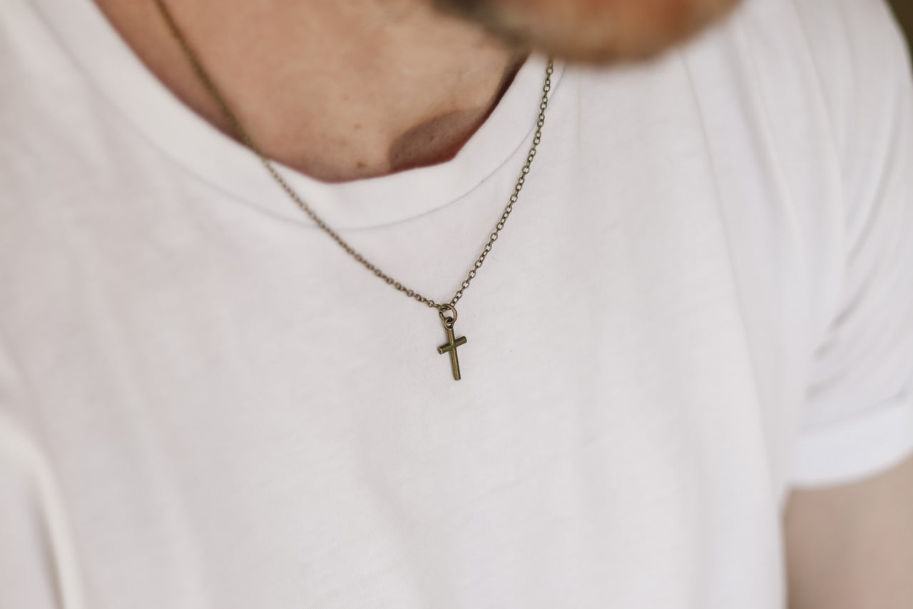 bronze cross chain necklace for men - shani and adi jewelry