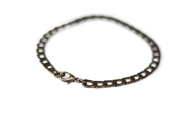 Bronze links chain bracelet for men, flat cuban chain, groomsmen gift, gift for him, mens jewelry, gift for boyfriend, minimalist jewelry
