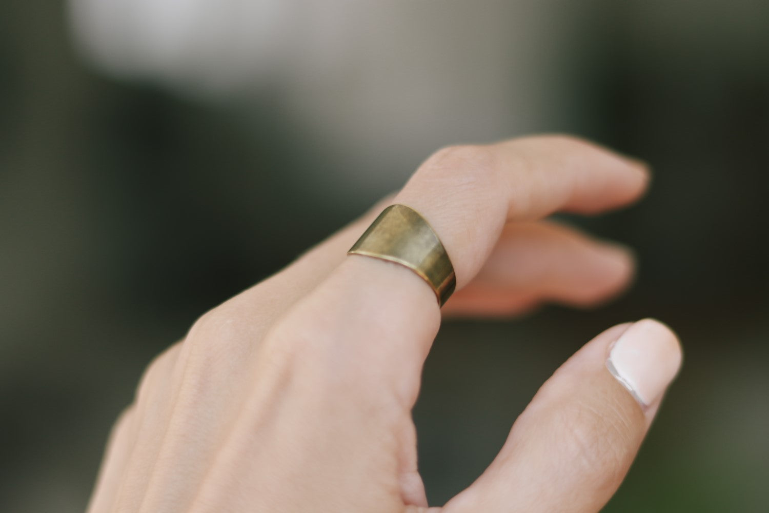 bronze flat ring for women - shani and Adi Jewelry