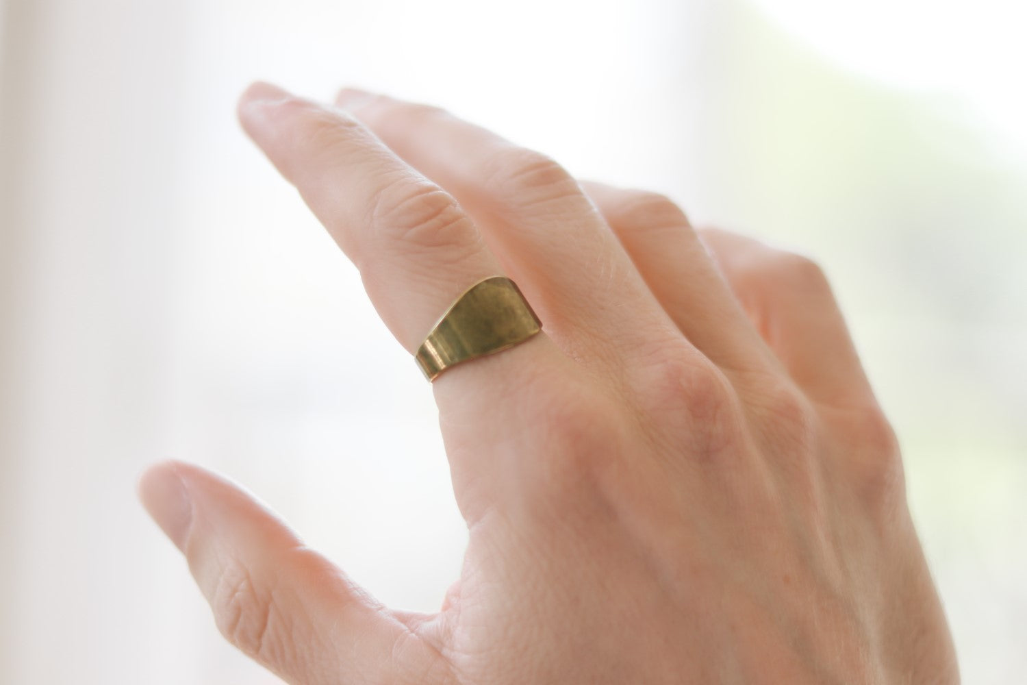 bronze flat ring for men - shani and Adi Jewelry