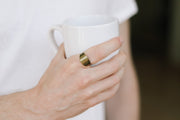 bronze flat ring for men - shani and Adi Jewelry