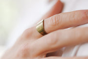 bronze flat ring for men - shani and Adi Jewelry