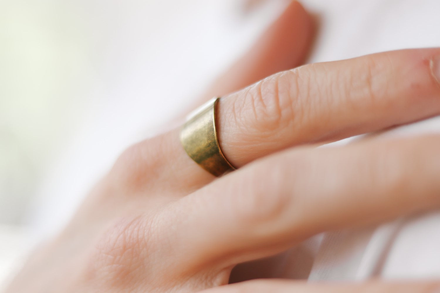 bronze flat ring for men - shani and Adi Jewelry