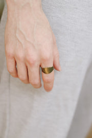 bronze flat ring for men - shani and Adi Jewelry