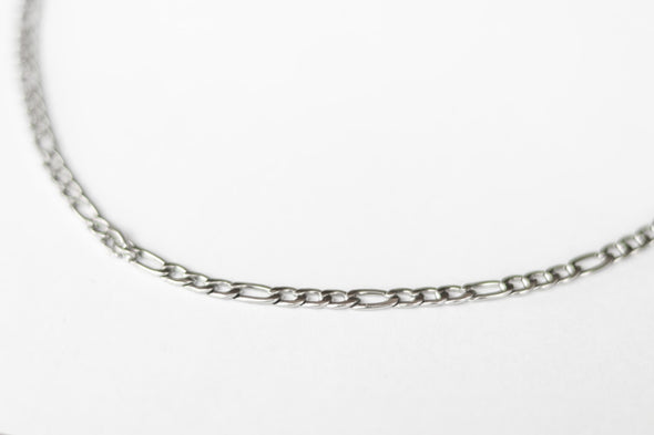 Silver links chain necklace for men, men's necklace, waterproof Figaro cable chain