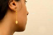 24k gold plated leaves earrings - shani-adi-jewerly